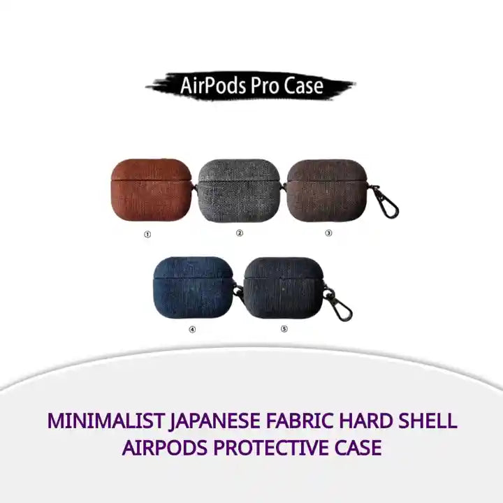 Minimalist Japanese Fabric Hard Shell Airpods Protective Case by@Outfy